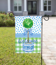 Load image into Gallery viewer, Welcome Topiary Garden Flag