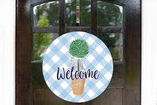 Load image into Gallery viewer, Welcome Topiary Door Hanger Sign