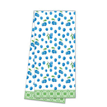 Load image into Gallery viewer, Blueberries with Green Trim Tea Towel