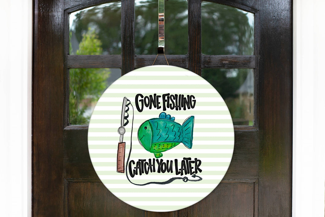 Gone Fishing Door Hanger Sign
