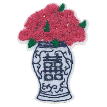 Load image into Gallery viewer, Stuck on You Small Ginger Jar with Roses Patch in Blue &amp; Pink