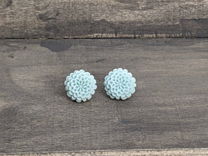 Light blue Hydrangea stud earrings
