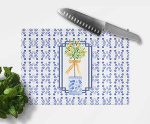 Glass Cutting Board - Citrus Topiary