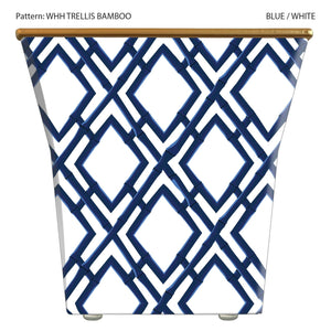 Bamboo Trellis Cachepot - Blue/White