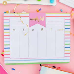 Striped Weekly Desk Planner