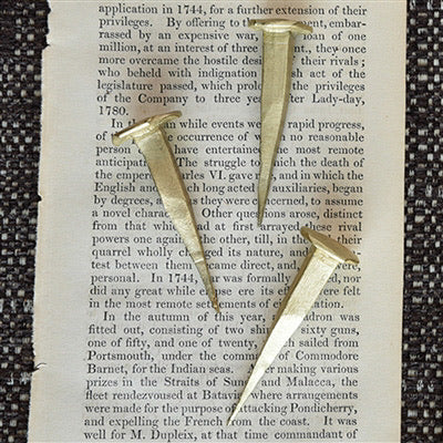 Brass Plated Forged Iron Nail - set of 3